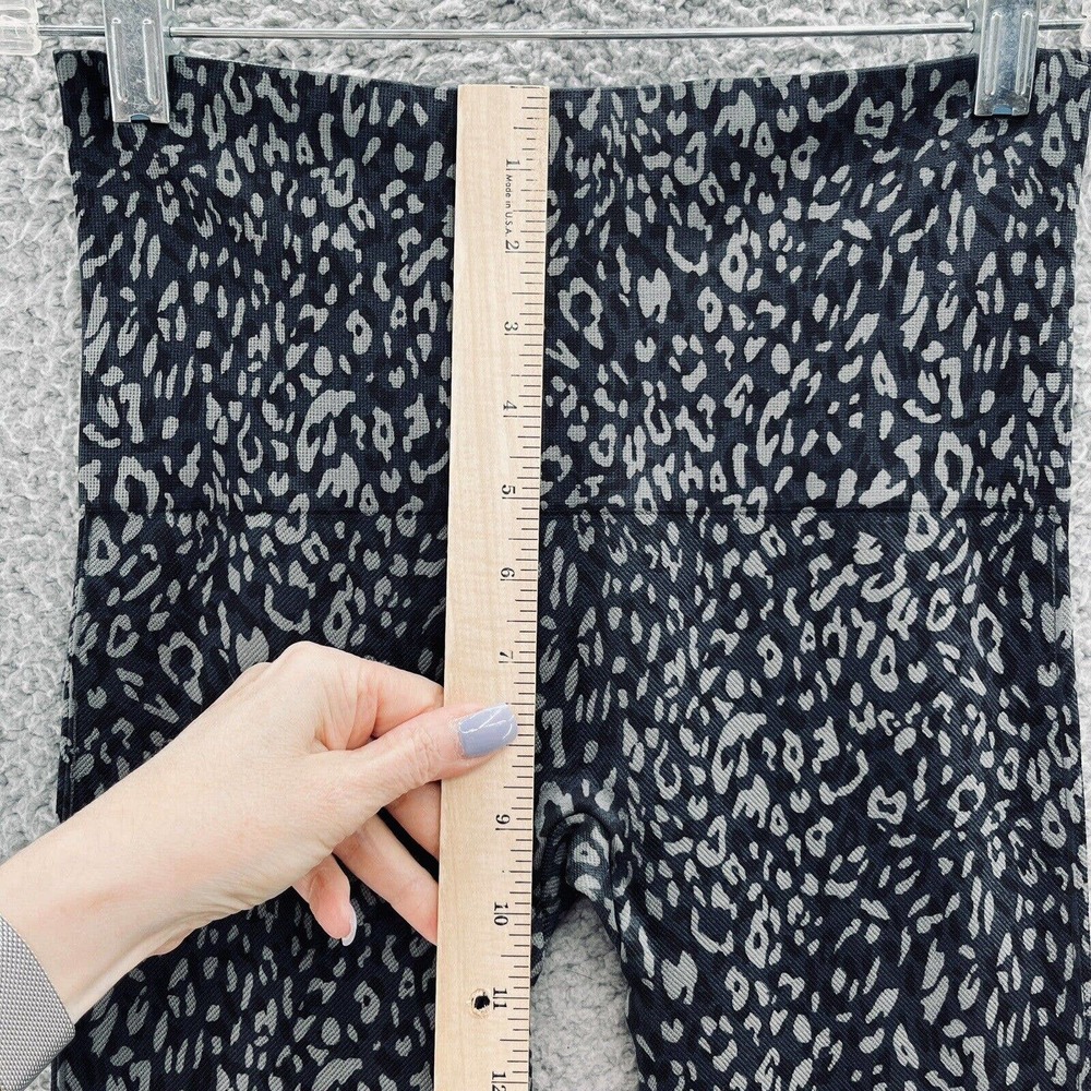 Spanx Leggings Navy Blue Gray Leopard Print Seamless Mid Rise Ankle - Picture 4 of 9